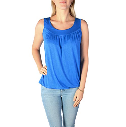 U&F Damen Top mit Gummizug am Saum I lockerer Schnitt für den perfekten Alltag-Look I ärmelloses Shirt für Frauen I angenehmes Tragegefühl I Tank Top für Frühling, Sommer & Herbst I Blau S von WOMEN'S WEAR U&F FASHIONSTORE