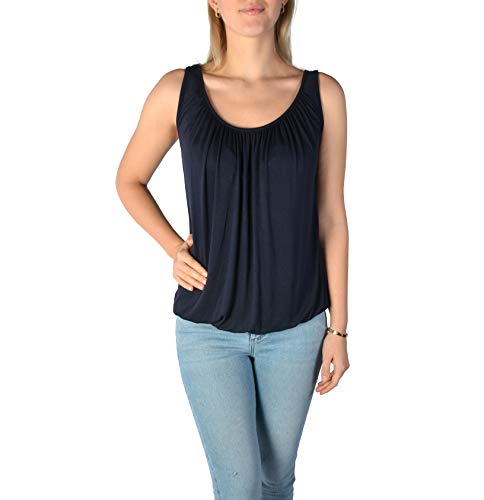 U&F Damen Top mit Gummizug am Saum I lockerer Schnitt für den perfekten Alltag-Look I ärmelloses Shirt für Frauen I angenehmes Tragegefühl I Tank Top für Frühling, Sommer & Herbst IBlau Größe XL von WOMEN'S WEAR U&F FASHIONSTORE