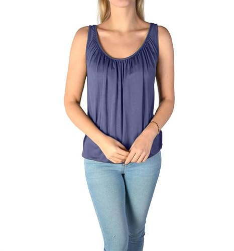 U&F Damen Top mit Gummizug am Saum I lockerer Schnitt für den perfekten Alltag-Look I ärmelloses Shirt für Frauen I angenehmes Tragegefühl I Tank Top für Frühling, Sommer & Herbst Ijeans Größe M von WOMEN'S WEAR U&F FASHIONSTORE