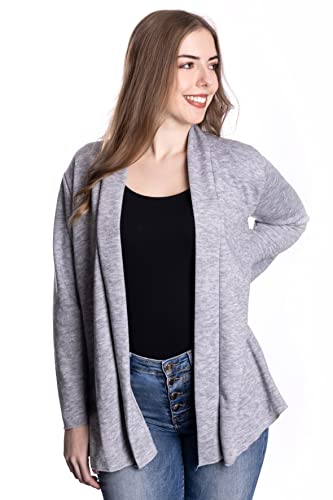 WOMEN'S WEAR U&F FASHIONSTORE U&F Damen Strickjacke | Kuschliger Open Cardigan für Freizeit, Sport oder Büro Grau Grösse M von WOMEN'S WEAR U&F FASHIONSTORE