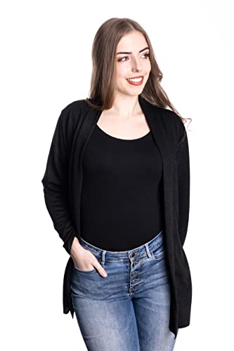 WOMEN'S WEAR U&F FASHIONSTORE U&F Damen Strickjacke | Kuschliger Open Cardigan für Freizeit, Sport oder Büro Schwarz Grösse L von WOMEN'S WEAR U&F FASHIONSTORE