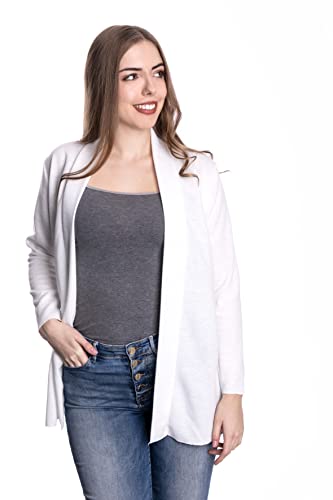 WOMEN'S WEAR U&F FASHIONSTORE U&F Damen Strickjacke | Kuschliger Open Cardigan für Freizeit, Sport oder Büro Weiß Grösse XL von WOMEN'S WEAR U&F FASHIONSTORE