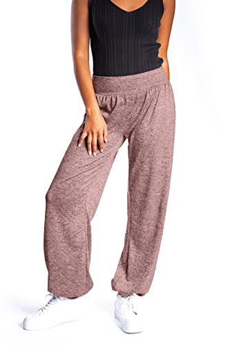 WOMEN'S WEAR U&F FASHIONSTORE U&F Damen Yogahose, Haremshose oder Homewearhose in leichtem, flauschigem und bequemen Material I Gr. S-XXL I Für Frühling, Herbst und Winter |Altrosa Größe: XXL von WOMEN'S WEAR U&F FASHIONSTORE