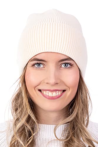 WOMEN'S WEAR U&F FASHIONSTORE U&F Beanie Mütze für Damen und Herren | Unisex Beanie in modischen Farben | Basic Mütze für Herbst und Winter | Wollweiß von WOMEN'S WEAR U&F FASHIONSTORE