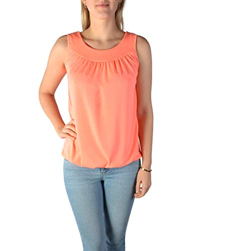 U&F Damen Top mit Gummizug am Saum I lockerer Schnitt für den perfekten Alltag-Look I ärmelloses Shirt für Frauen I angenehmes Tragegefühl I Tank Top für Frühling, Sommer & Herbst I Orange S von WOMEN'S WEAR U&F FASHIONSTORE