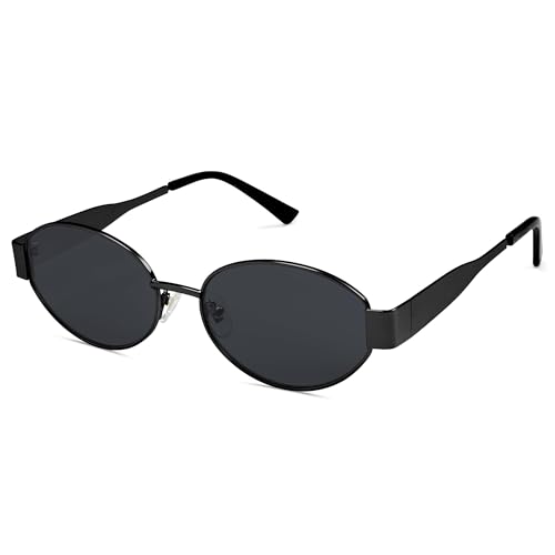 WONAVEHY Ovale Retro-Sonnenbrille für Damen und Herren, Designer-Sonnenbrille, klassische Farbtöne, UV400-Schutz, Schwarz WONAVEHY Ovale Retro-Sonnenbrille für Damen und Herren, Designer-Sonnenbrille, klassische Farbtöne, UV400-Schutz, Schwarz von WONAVEHY