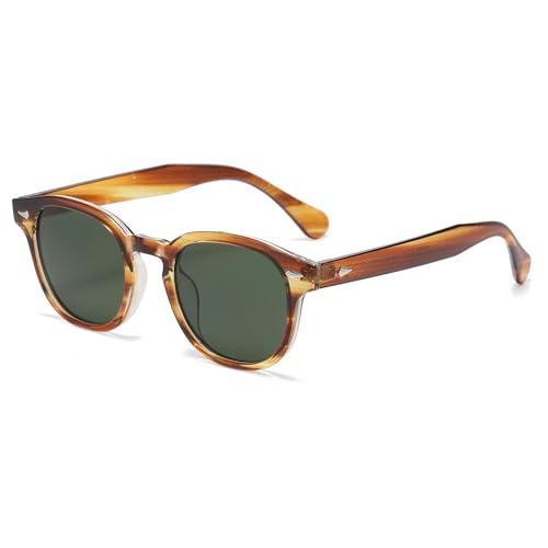 WONAVEHY Sonnenbrille Männer Frauen Unisex Retro Sonnenbrille für Männer Frauen Piratenkapitän Johnny Depp Vintage Round Style Getönte Sonnenbrille für Männer Frauen von WONAVEHY