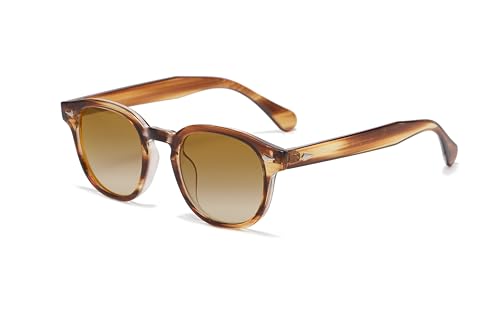 WONAVEHY Sonnenbrille Männer Frauen Unisex Retro Sonnenbrille für Männer Frauen Piratenkapitän Johnny Depp Vintage Round Style Getönte Sonnenbrille für Männer Frauen von WONAVEHY