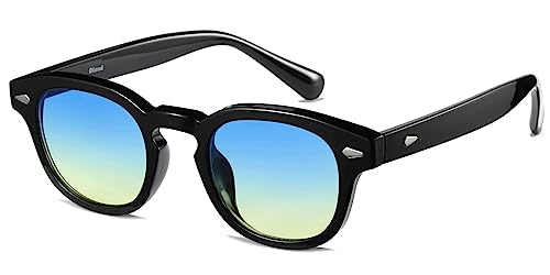 WONAVEHY Sonnenbrille Männer Frauen Unisex Retro Sonnenbrille für Männer Frauen Piratenkapitän Johnny Depp Vintage Round Style Getönte Sonnenbrille für Männer Frauen von WONAVEHY