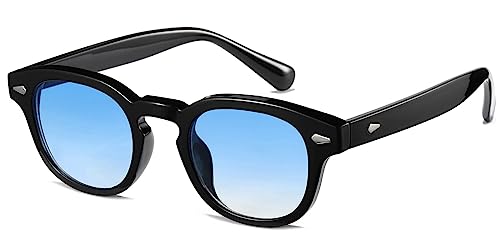 WONAVEHY Sonnenbrille Männer Frauen Unisex Retro Sonnenbrille für Männer Frauen Piratenkapitän Johnny Depp Vintage Round Style Getönte Sonnenbrille für Männer Frauen von WONAVEHY