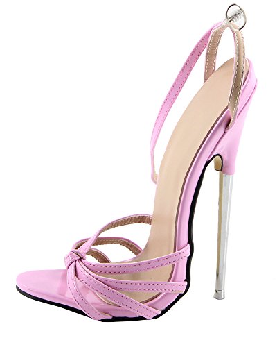 WONDERHEEL Damen Fetisch Ankle Straps Sandalen Pink 37 EU von WONDERHEEL