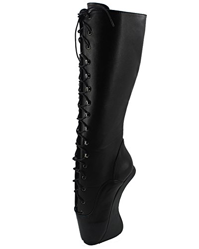 WONDERHEEL Damen Fetisch Ballett Stiefel, Noir, 43.5 EU von WONDERHEEL