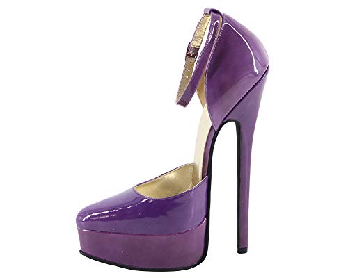 WONDERHEEL Damen Fetisch Plateau Pumps Violett 40 EU von WONDERHEEL