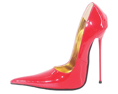 WONDERHEEL Damen Fetisch Pointed Toe Pumps Rot 42 EU von WONDERHEEL