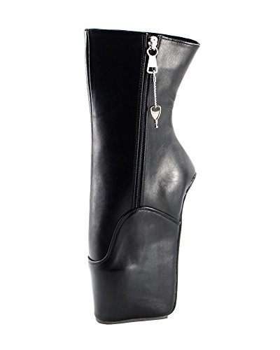 WONDERHEEL Damen Locked Zipper Ankle Ballett Stiefel Schwarz 44 EU von WONDERHEEL