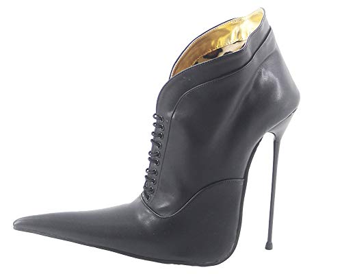 WONDERHEEL Damen Pointed Toe Kurzschaft Stiefel Schwarz 42 EU von WONDERHEEL