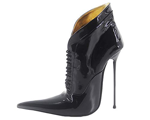 WONDERHEEL Damen Pointed Toe Kurzschaft Stiefel Schwarz 42.5 EU von WONDERHEEL