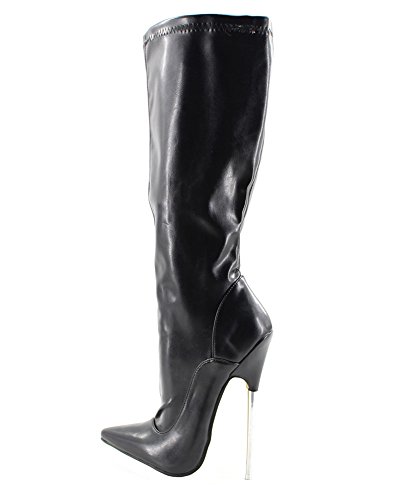 WONDERHEEL Damen Poited Toe Knee High Stiefel Schwarz 40 EU von WONDERHEEL