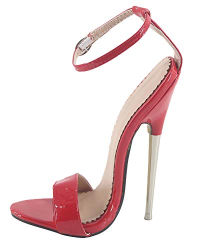 WONDERHEEL Damen Stiletto Ankle Straps Sandalen Rot 40 EU WONDERHEEL Damen Stiletto Ankle Straps Sandalen Rot 40 EU von WONDERHEEL