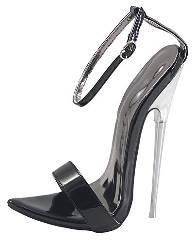 WONDERHEEL Damen Stiletto Ankle Straps Sandalen Schwarz 41.5 EU von WONDERHEEL