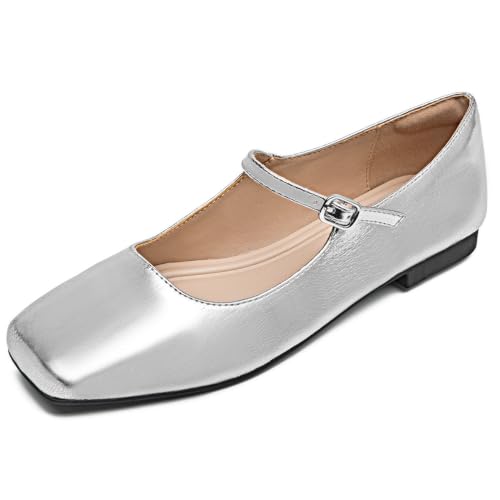 WONDERWAY Mary Jane Damen-Schuhe, Schlupfschuhe, Knöchelriemen, flache Schuhe, Splitter, 39.5 EU WONDERWAY Mary Jane Damen-Schuhe, Schlupfschuhe, Knöchelriemen, flache Schuhe, Splitter, 39.5 EU von WONDERWAY