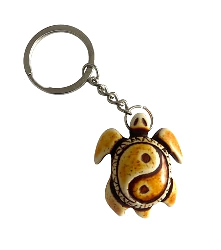 WOO MANTO Taiji Schildkröten Yin Yang Schlüsselanhänger, 4,1 x 3,5 cm, Harz-Anhänger, Feng Shui Glücksbringer WOO MANTO Taiji Schildkröten Yin Yang Schlüsselanhänger, 4,1 x 3,5 cm, Harz-Anhänger, Feng Shui Glücksbringer von WOO MANTO