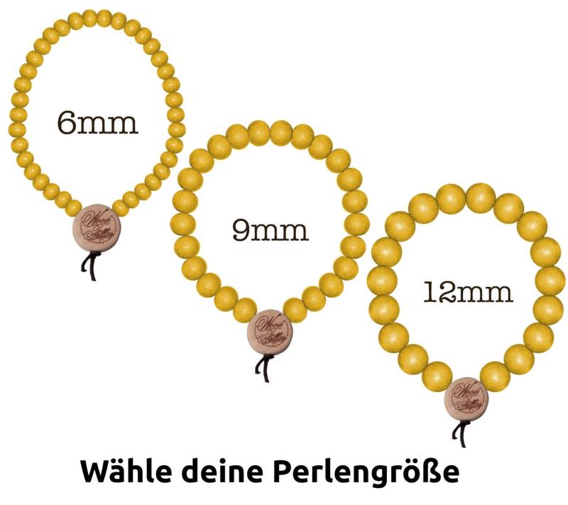 WOOD FELLAS Armband mit Holz-Perlen cooler Mode-Schmuck Deluxe Pearl Bracelet Neongelb von WOOD FELLAS
