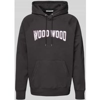Wood Wood Oversized Hoodie mit Label-Print in Anthrazit, Größe XXL Wood Wood Oversized Hoodie mit Label-Print in Anthrazit, Größe XXL von Wood Wood