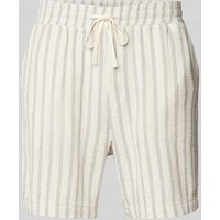 WOODBIRD Loose Fit Shorts mit Label-Detail Modell 'Bommy' in Offwhite, Größe L von WOODBIRD