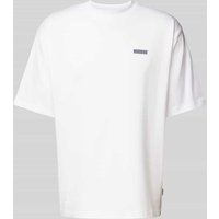 WOODBIRD Oversized T-Shirt mit Label-Print in Weiss, Größe M von WOODBIRD