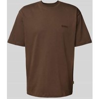 WOODBIRD Oversized T-Shirt mit Label-Stitching in Mittelbraun, Größe M WOODBIRD Oversized T-Shirt mit Label-Stitching in Mittelbraun, Größe M von WOODBIRD