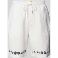 WOODBIRD Shorts mit elastischem Bund Modell 'MING' in Weiss, Größe M von WOODBIRD