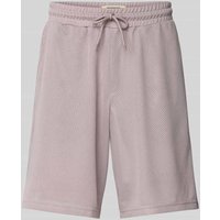 WOODBIRD Straight Leg Shorts im semitransparenten Design Modell 'Ben' in Flieder, Größe L von WOODBIRD