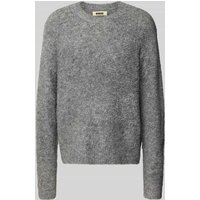 WOODBIRD Strickpullover mit Rundhalsausschnitt Modell 'Kurt' in Graphit, Größe M von WOODBIRD