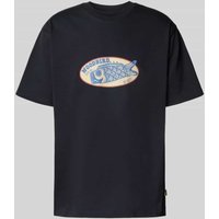 WOODBIRD T-Shirt mit Label-Print Modell 'Baine' in Black, Größe XXL von WOODBIRD
