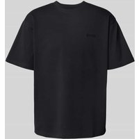 WOODBIRD T-Shirt mit Label-Stitching Modell 'Baine' in Black, Größe L von WOODBIRD