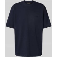 WOODBIRD T-Shirt mit Label-Stitching Modell 'Baine' in Marine, Größe XXL von WOODBIRD