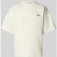 WOODBIRD T-Shirt mit Label-Stitching Modell 'Beam Culture' in Offwhite, Größe XXL von WOODBIRD