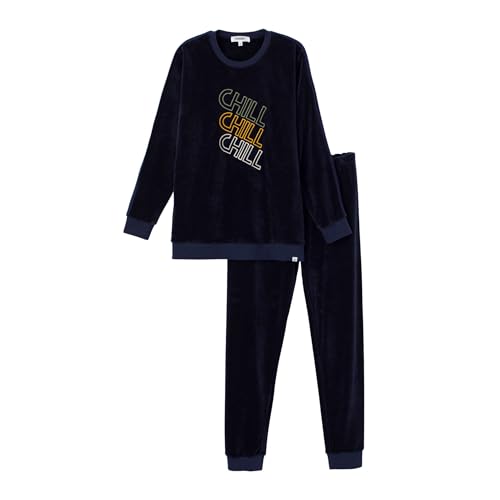 WOODY Pyjama-Set für Herren - Größen L Dunkelblau - Samt, Flexible, Langarm Schlafanzug WOODY Pyjama-Set für Herren - Größen L Dunkelblau - Samt, Flexible, Langarm Schlafanzug von WOODY