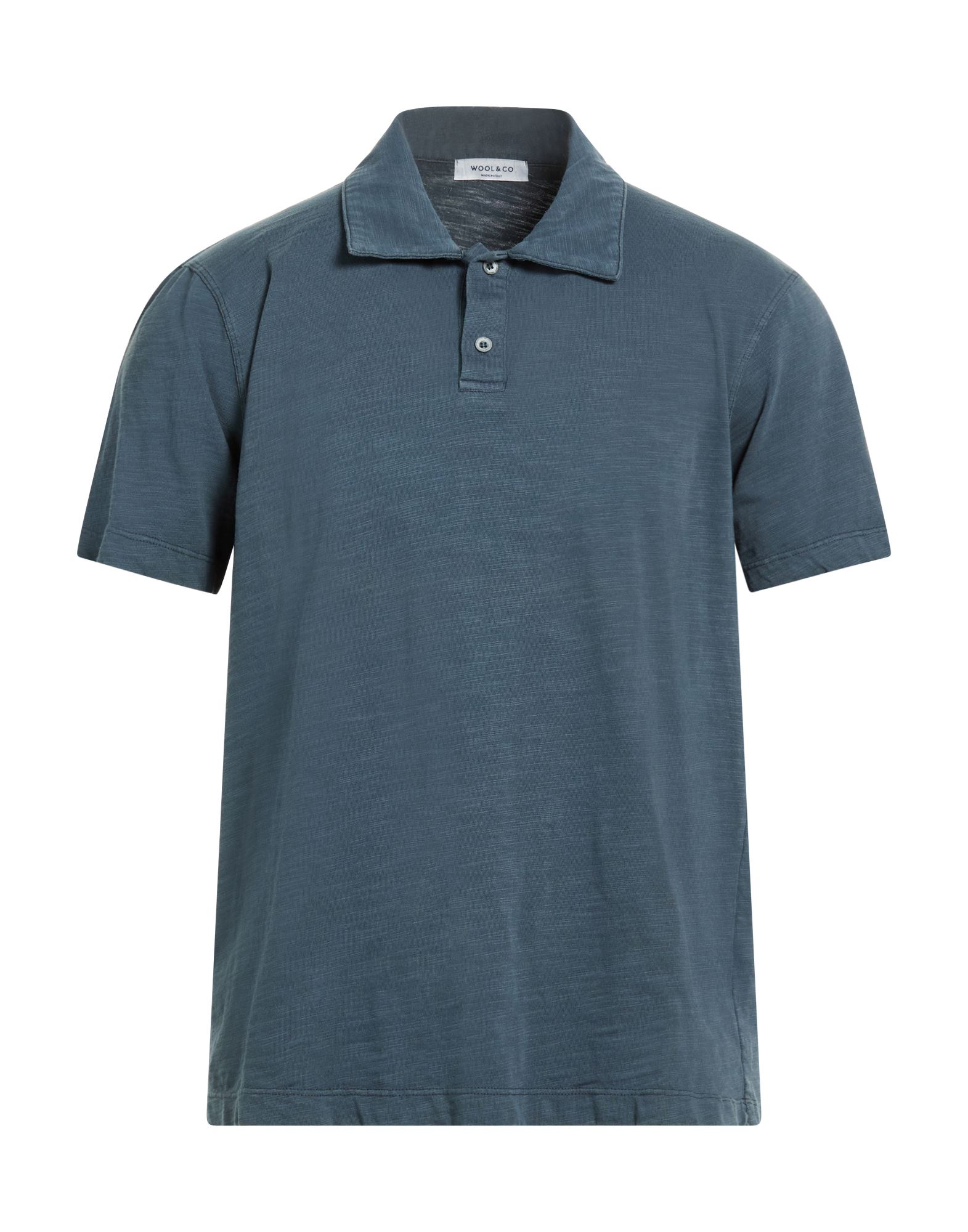 WOOL & CO Poloshirt Herren Blau von WOOL & CO
