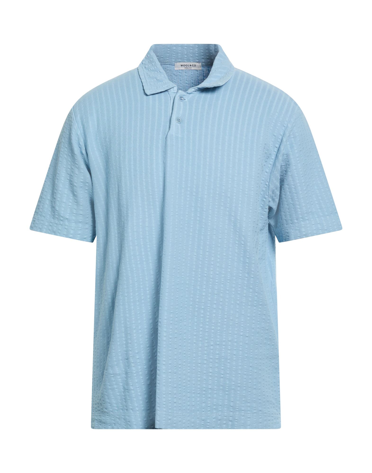 WOOL & CO Poloshirt Herren Hellblau von WOOL & CO