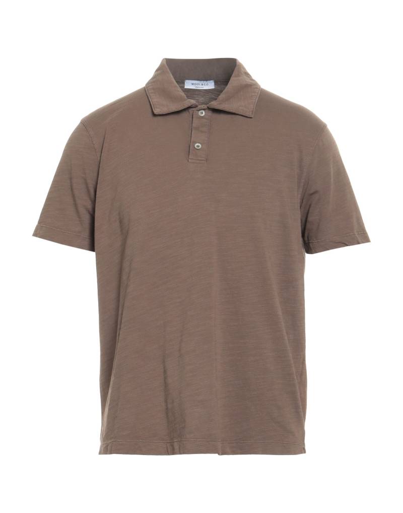 WOOL & CO Poloshirt Herren Khaki von WOOL & CO