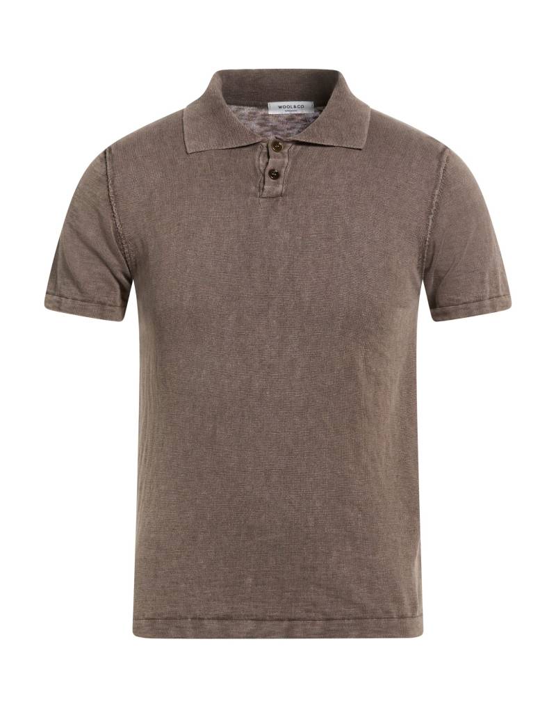 WOOL & CO Poloshirt Herren Maulwurfsgrau von WOOL & CO