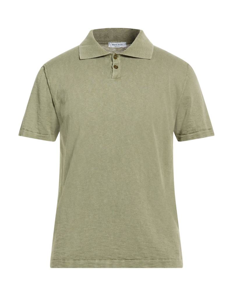 WOOL & CO Poloshirt Herren Salbeigrün von WOOL & CO
