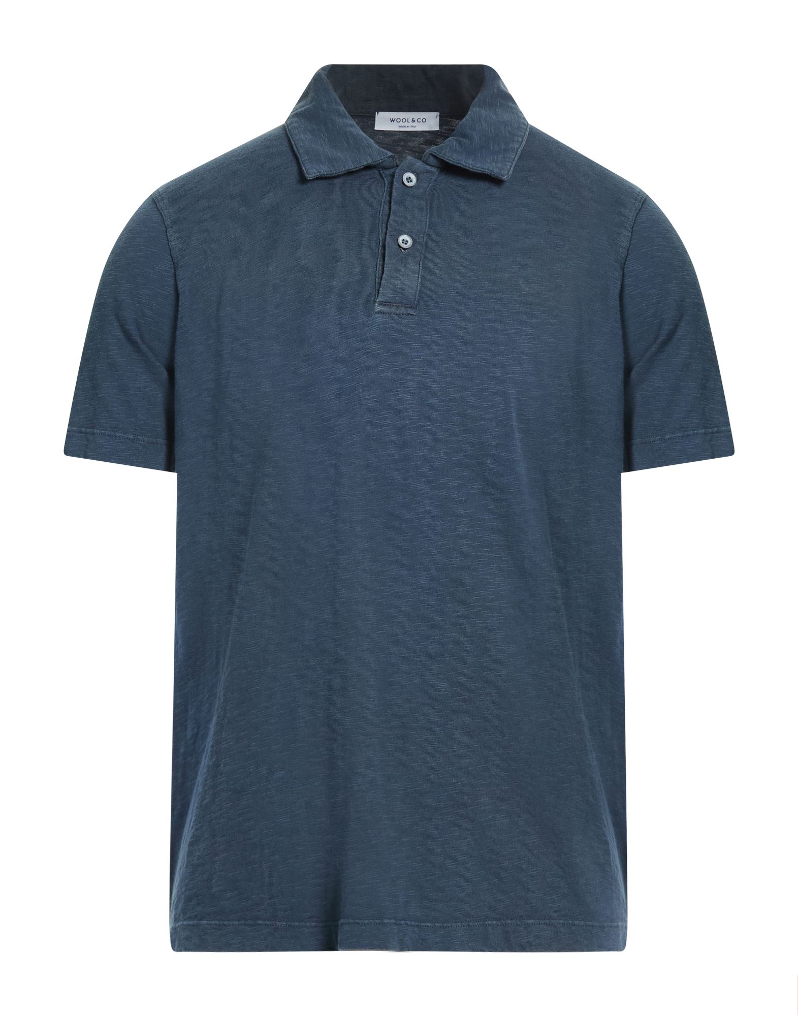 WOOL & CO Poloshirt Herren Taubenblau von WOOL & CO