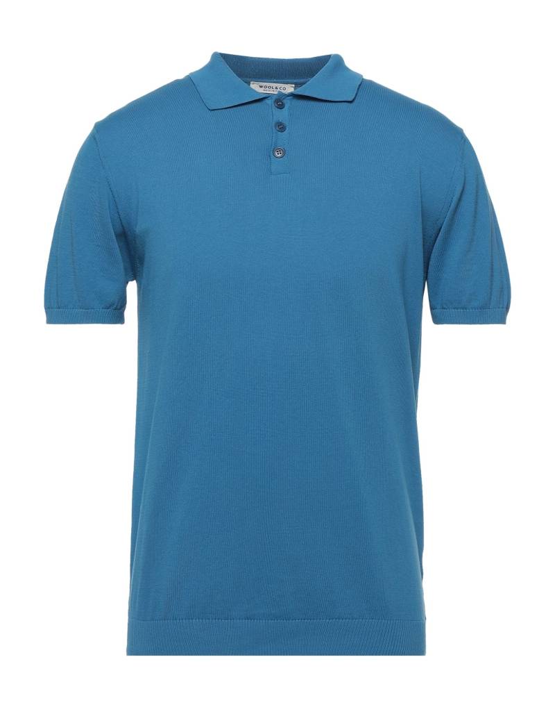 WOOL & CO Pullover Herren Azurblau von WOOL & CO