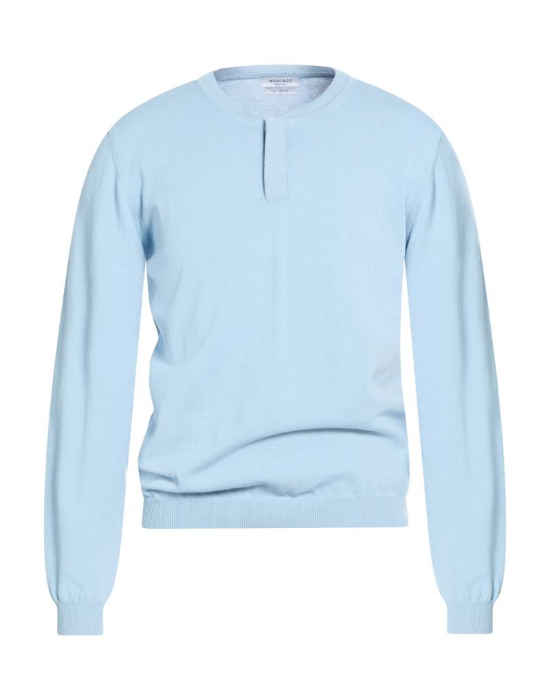 WOOL & CO Pullover Herren Hellblau von WOOL & CO