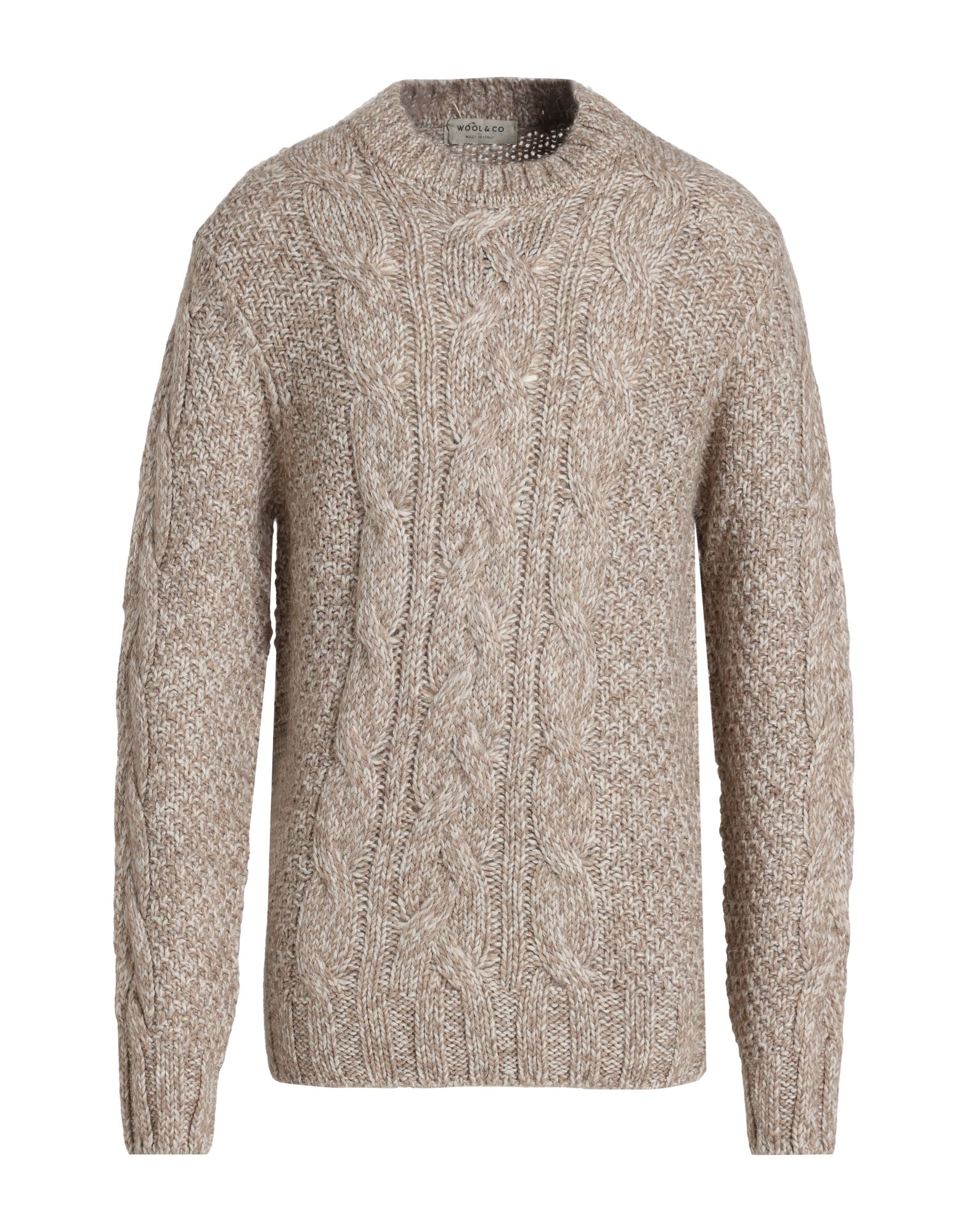 WOOL & CO Pullover Herren Hellbraun von WOOL & CO