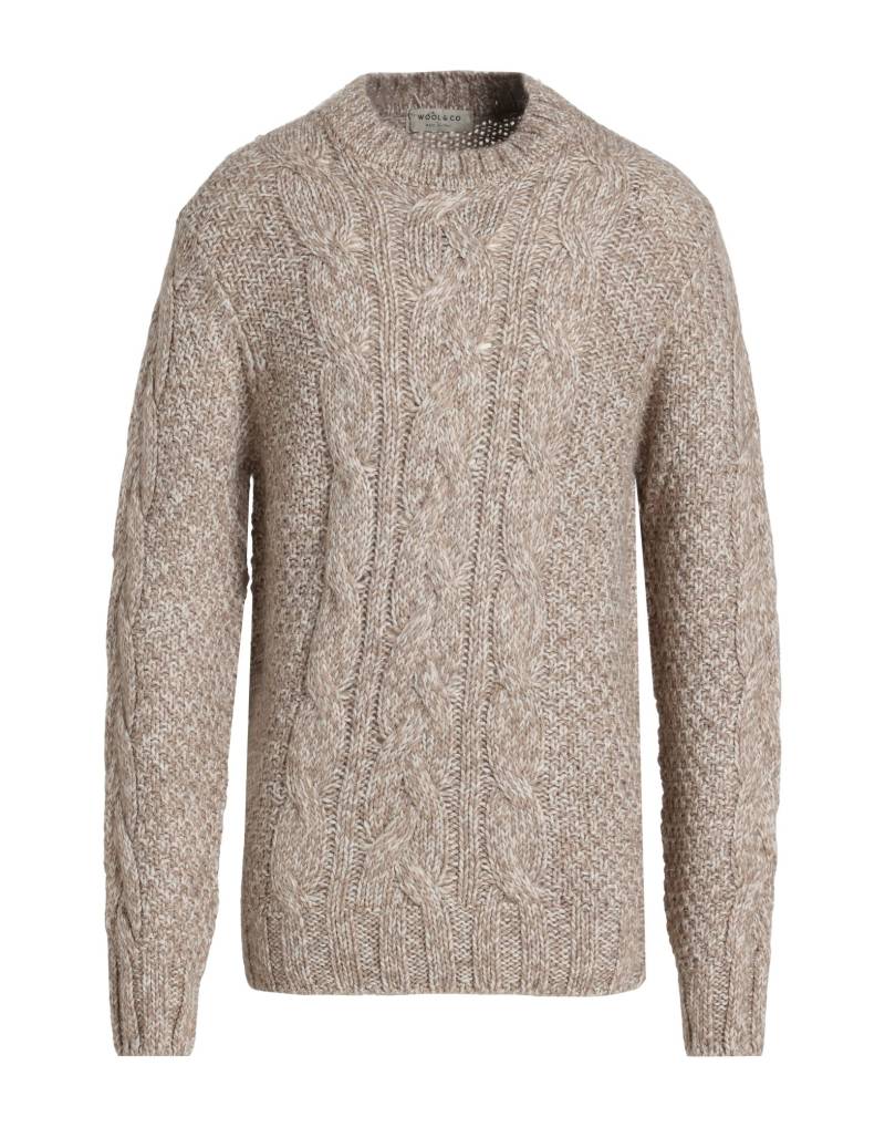 WOOL & CO Pullover Herren Hellbraun von WOOL & CO