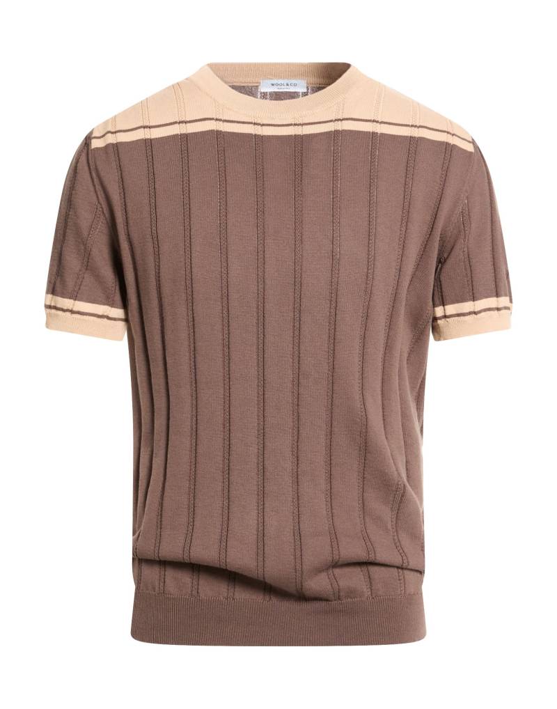 WOOL & CO Pullover Herren Schokobraun von WOOL & CO